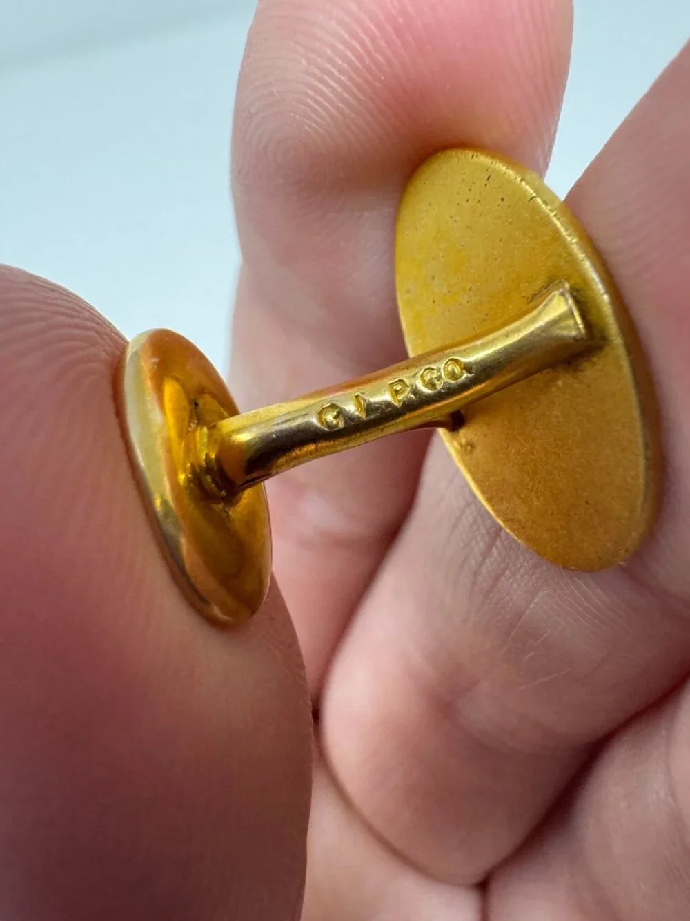 Antique G.L.P. Co Gold Filled Art Nouveau Oval Cufflinks